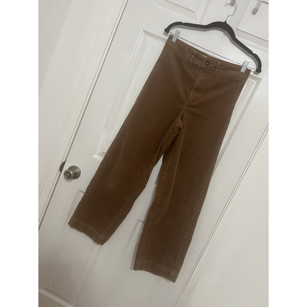 Everlane Womens Brown Corduroy Pants Size 6 High Rise Straight Leg Casual Fall - Picture 2 of 12